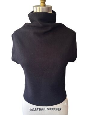 Club Monaco Black Short Sleeve Mock Neck Top XS EUC